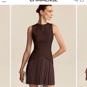 Commense Brown Sleeveless Midi Dress